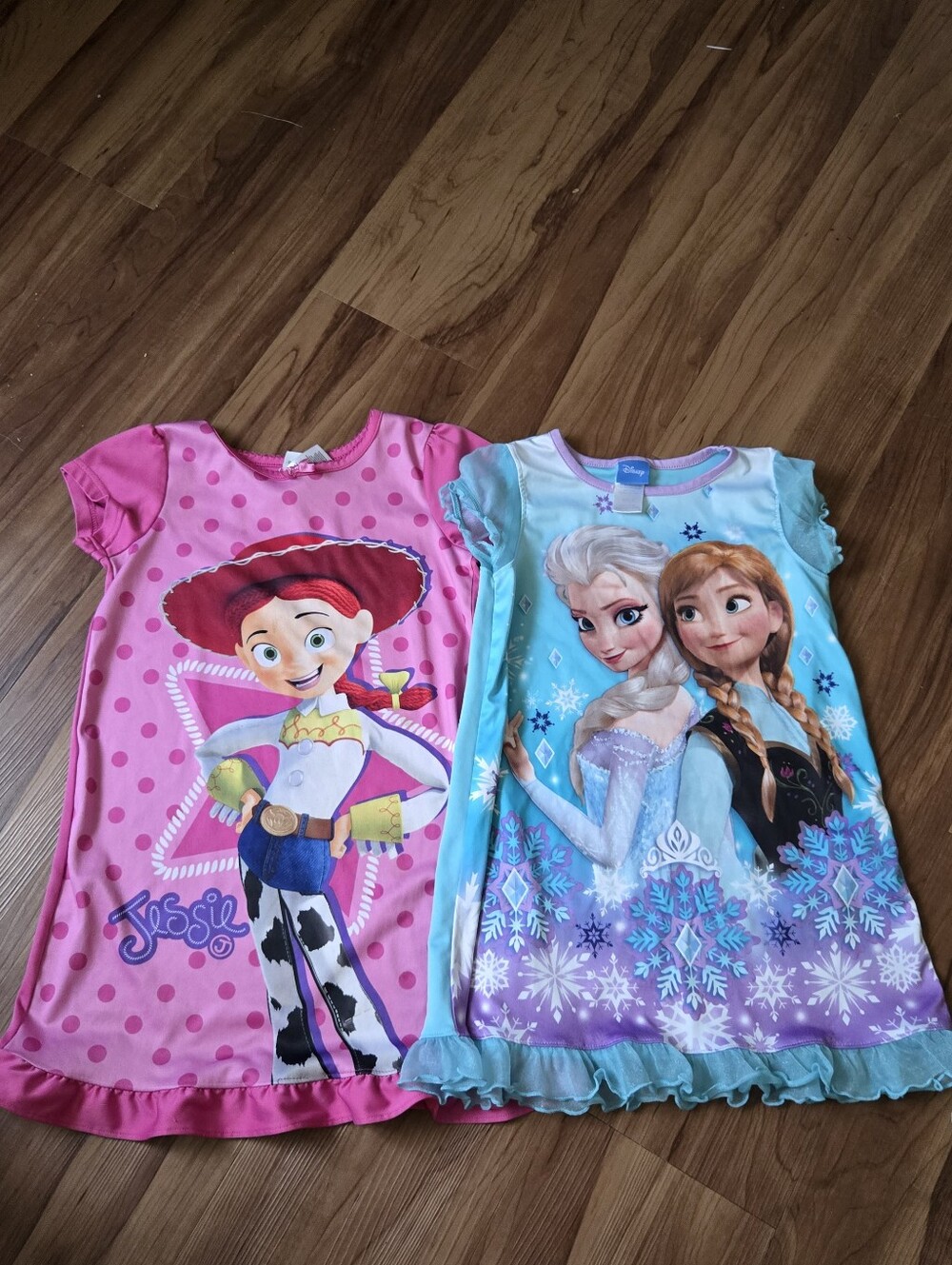 Disney Kids Pink Jessie & Blue Frozen Short-Sleeve Pajama Set
